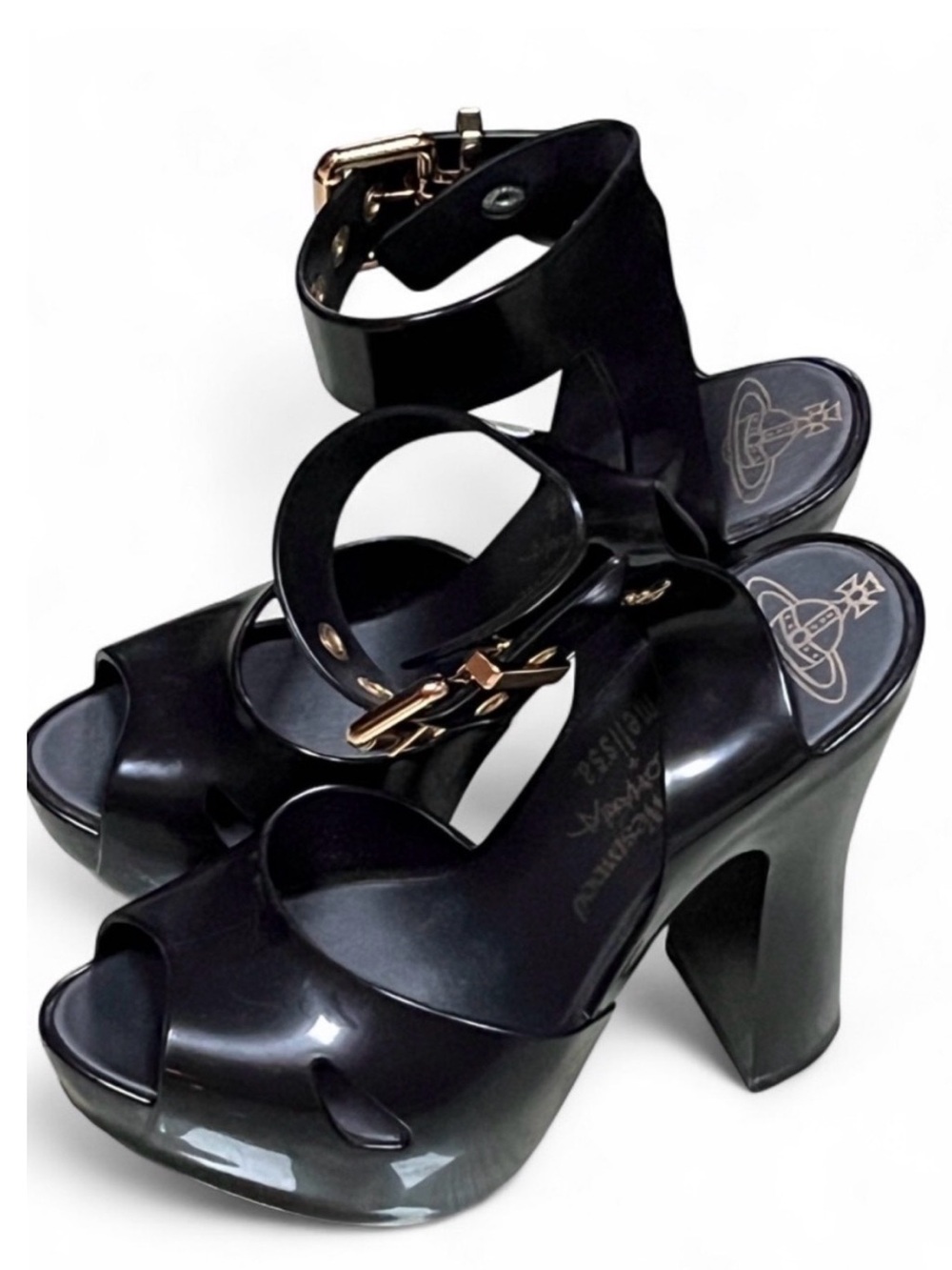 Vivienne Westwood “Slave” Black Platform Ankle-Strap Heels